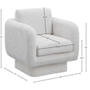  Manufacturer Color_Cream -- Meridian Alessandra Swivel Fabric Accent Chair IMAGE 9