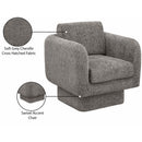  Manufacturer Color_Grey -- Alessandra Grey Chenille Fabric Upholstered Swivel Accent Chair IMAGE 10
