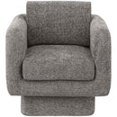 Meridian Alessandra Grey Chenille Fabric Swivel Accent Chair IMAGE 5