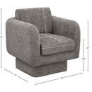  Manufacturer Color_Grey -- Alessandra Grey Chenille Fabric Upholstered Swivel Accent Chair IMAGE 9