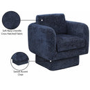  Manufacturer Color_Navy -- Alessandra Navy Chenille Fabric Upholstered Swivel Accent Chair IMAGE 10