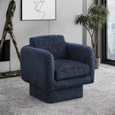  Manufacturer Color_Navy -- Alessandra Navy Chenille Fabric Upholstered Swivel Accent Chair IMAGE 2