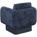  Manufacturer Color_Navy -- Alessandra Navy Chenille Fabric Upholstered Swivel Accent Chair IMAGE 4