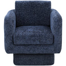  Manufacturer Color_Navy -- Alessandra Navy Chenille Fabric Upholstered Swivel Accent Chair IMAGE 5