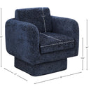  Manufacturer Color_Navy -- Alessandra Navy Chenille Fabric Upholstered Swivel Accent Chair IMAGE 9