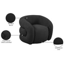  Manufacturer Color_Black -- Meridian Roxbury Swivel Fabric Accent Chair IMAGE 9