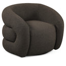 Manufacturer Color_Brown -- Roxbury Brown Boucle Fabric Upholstered Swivel Accent Chair IMAGE 1