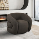  Manufacturer Color_Brown -- Roxbury Brown Boucle Fabric Upholstered Swivel Accent Chair IMAGE 2
