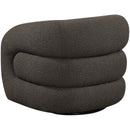 Meridian Roxbury Brown Boucle Fabric Swivel Accent Chair IMAGE 5