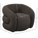 Meridian Roxbury Brown Boucle Fabric Swivel Accent Chair IMAGE 8