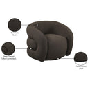  Manufacturer Color_Brown -- Roxbury Brown Boucle Fabric Upholstered Swivel Accent Chair IMAGE 9
