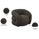 Meridian Roxbury Brown Boucle Fabric Swivel Accent Chair IMAGE 9
