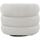  Manufacturer Color_Cream -- Roxbury Cream Boucle Fabric Upholstered Swivel Accent Chair IMAGE 3