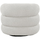 Meridian Roxbury Cream Boucle Fabric Swivel Accent Chair IMAGE 3