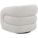  Manufacturer Color_Cream -- Roxbury Cream Boucle Fabric Upholstered Swivel Accent Chair IMAGE 5