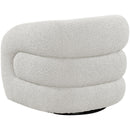 Meridian Roxbury Cream Boucle Fabric Swivel Accent Chair IMAGE 5