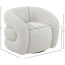  Manufacturer Color_Cream -- Roxbury Cream Boucle Fabric Upholstered Swivel Accent Chair IMAGE 8