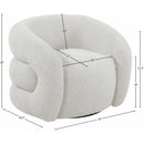 Meridian Roxbury Cream Boucle Fabric Swivel Accent Chair IMAGE 8