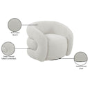 Meridian Roxbury Cream Boucle Fabric Swivel Accent Chair IMAGE 9