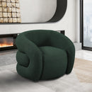  Manufacturer Color_Green -- Roxbury Green Boucle Fabric Upholstered Swivel Accent Chair IMAGE 2