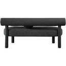  Color_Black -- Meridian Parlor Boucle Fabric Upholstered Bench IMAGE 3