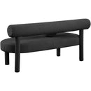  Color_Black -- Meridian Parlor Boucle Fabric Upholstered Bench IMAGE 4