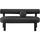  Color_Black -- Meridian Parlor Boucle Fabric Upholstered Bench IMAGE 5