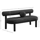  Color_Black -- Meridian Parlor Boucle Fabric Upholstered Bench IMAGE 8