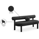  Color_Black -- Meridian Parlor Boucle Fabric Upholstered Bench IMAGE 9