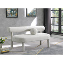  Color_Cream -- Parlor Cream Boucle Fabric Upholstered Bench IMAGE 2
