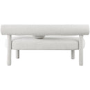  Color_Cream -- Parlor Cream Boucle Fabric Upholstered Bench IMAGE 3