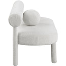  Color_Cream -- Parlor Cream Boucle Fabric Upholstered Bench IMAGE 6