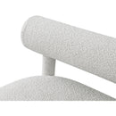 Meridian Parlor Cream Boucle Fabric Bench IMAGE 7