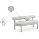  Color_Cream -- Parlor Cream Boucle Fabric Upholstered Bench IMAGE 9