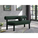  Color_Green -- Parlor Green Boucle Fabric Upholstered Bench IMAGE 2