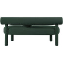  Color_Green -- Parlor Green Boucle Fabric Upholstered Bench IMAGE 3