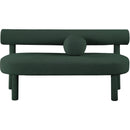 Meridian Parlor Green Boucle Fabric Bench IMAGE 5
