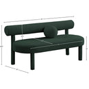  Color_Green -- Parlor Green Boucle Fabric Upholstered Bench IMAGE 8