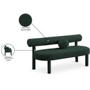  Color_Green -- Parlor Green Boucle Fabric Upholstered Bench IMAGE 9