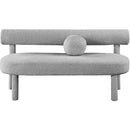  Color_Grey -- Parlor Grey Boucle Fabric Upholstered Bench IMAGE 5