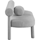  Color_Grey -- Parlor Grey Boucle Fabric Upholstered Bench IMAGE 6