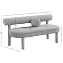  Color_Grey -- Parlor Grey Boucle Fabric Upholstered Bench IMAGE 8