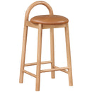  Color_Cognac/ Natural -- Calvin Cognac Vegan Leather Upholstered Counter Stool IMAGE 1