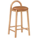 Meridian Calvin Cognac Vegan Leather Stool IMAGE 1