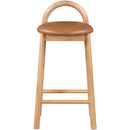  Color_Cognac/ Natural -- Calvin Cognac Vegan Leather Upholstered Counter Stool IMAGE 4