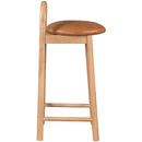  Color_Cognac/ Natural -- Calvin Cognac Vegan Leather Upholstered Counter Stool IMAGE 5