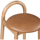 Meridian Calvin Cognac Vegan Leather Stool IMAGE 6
