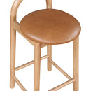 Meridian Calvin Cognac Vegan Leather Stool IMAGE 7