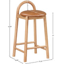 Meridian Calvin Cognac Vegan Leather Stool IMAGE 8