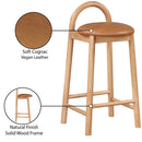  Color_Cognac/ Natural -- Calvin Cognac Vegan Leather Upholstered Counter Stool IMAGE 9